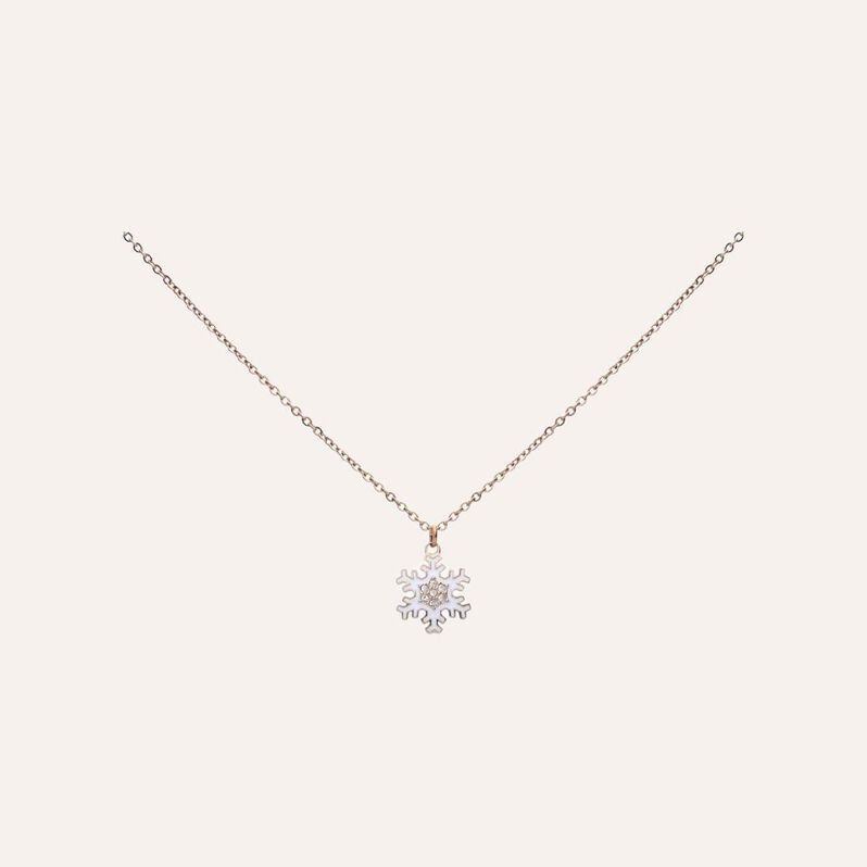 Collana Lady Sweet Acciaio Rosato Fiocco di neve e Cristalli - Collane Donna | Stroili