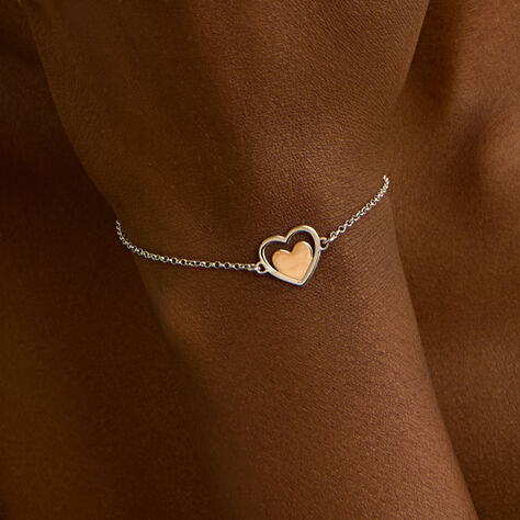 Bracciale Silver Collection Argento Bicolore Bianco / Rosa - Bracciali con Incisione Donna | Stroili