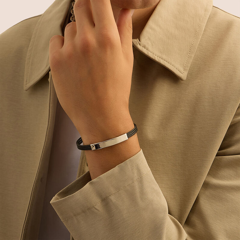 Bracciale Con Targhetta Man Code Acciaio Bicolore - Bracciali con Incisione Uomo | Stroili