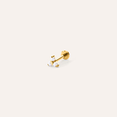 Piercing Orecchio Radiance Titanio ASTM F136 Dorato Perla sintetica