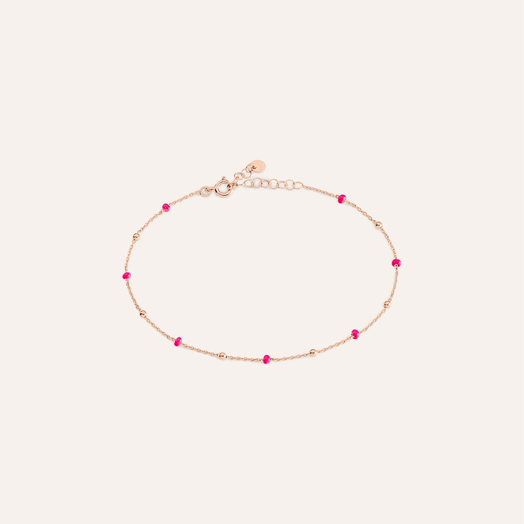 Cavigliera Silver Collection Argento Rosa Pietra sintetica