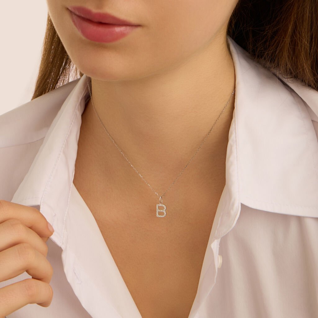 Pendente Poème Oro Bianco Cubic Zirconia - Ciondoli Donna | Stroili