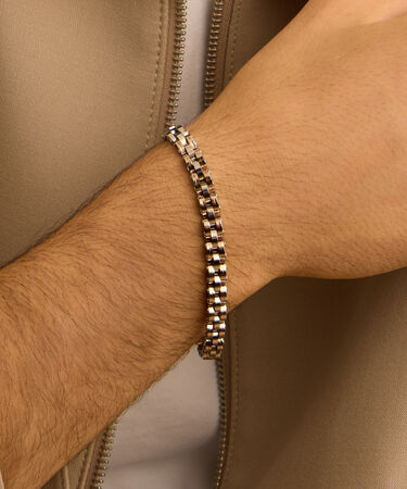 Bracciale Catena Man Code Acciaio Bicolore