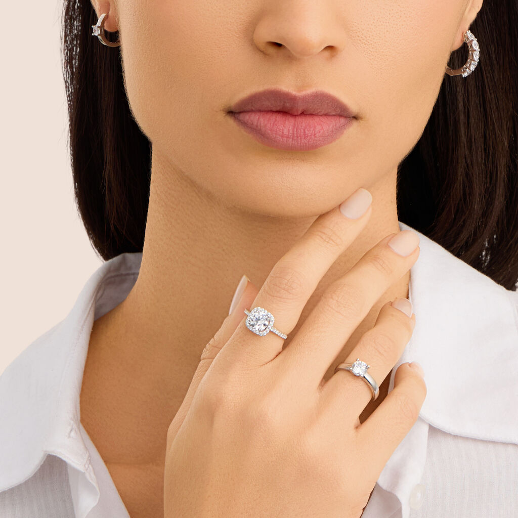 Orecchini A Cerchio Silver Elegance Argento Rodiato Cubic Zirconia