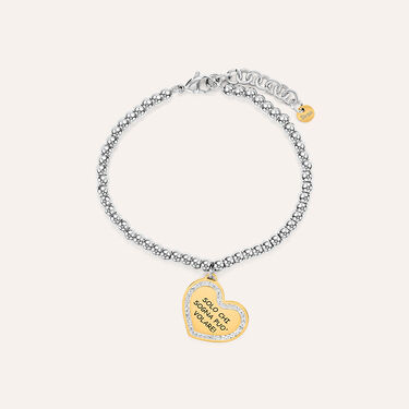 Bracciale Sunrise Acciaio Bicolore Giallo / Bianco Cristallo