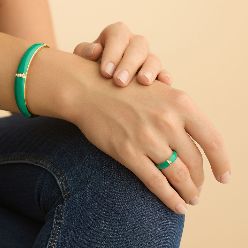 Bangle Lady Sweet Acciaio Dorato Cristallo - Bracciali Rigidi Donna | Stroili