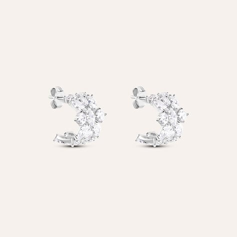 Orecchini A Cerchio Silver Elegance Argento Rodiato Cubic Zirconia - Orecchini a Cerchio Donna | Stroili