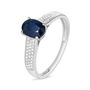 Anello Solitario Charlotte Oro Bianco Zaffiro Diamante