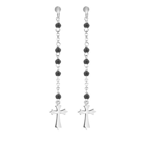 Orecchini rosario in argento rodiato e pietre - Orecchini Pendenti Donna | Stroili