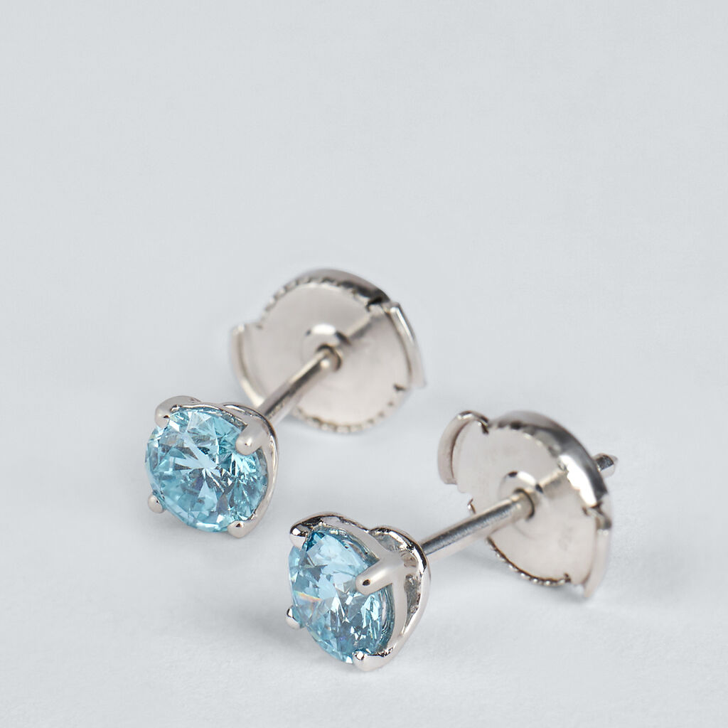 Orecchini Lobo Punto Luce Diamade Oro Bianco Diamante Lab-Grown