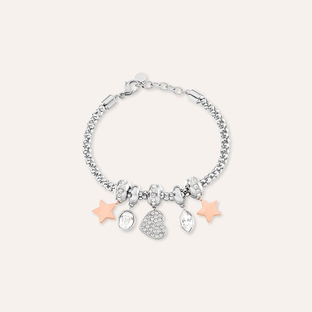 Bracciale Lady Chic Acciaio Bicolore Bianco / Rosa Cristallo - Bracciali Donna | Stroili