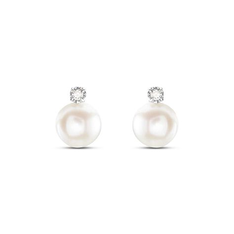 Orecchini Lobo Gold Pearls Oro Bianco Perla D'Acqua Dolce Diamante - Orecchini a Lobo Donna | Stroili