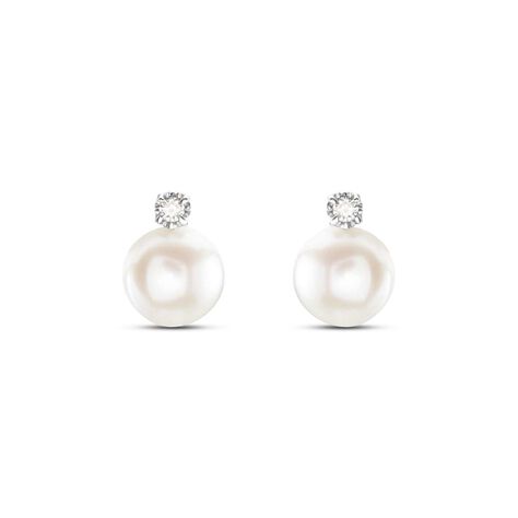 Orecchini Lobo Gold Pearls Oro Bianco Perla D'Acqua Dolce Diamante - Orecchini a Lobo Donna | Stroili