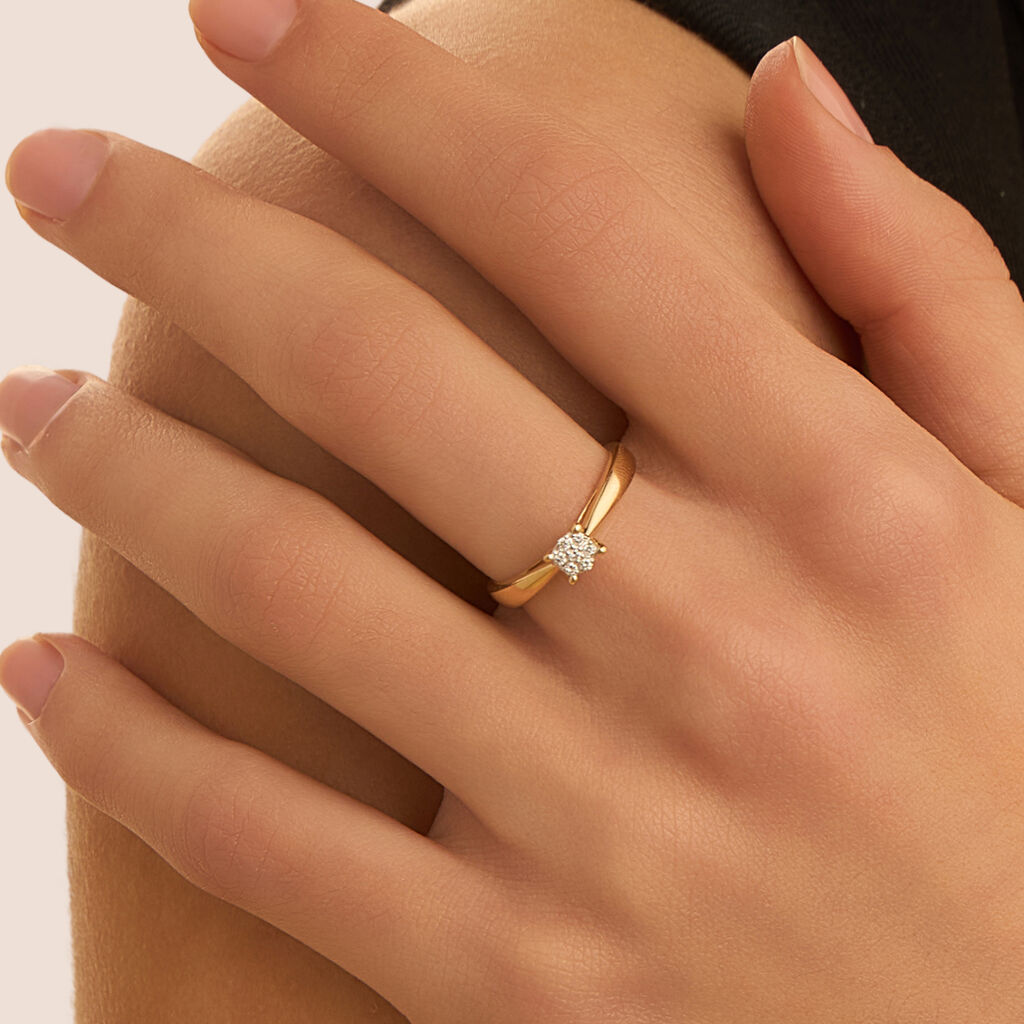 Anello Solitario Sophia Oro Giallo Diamante