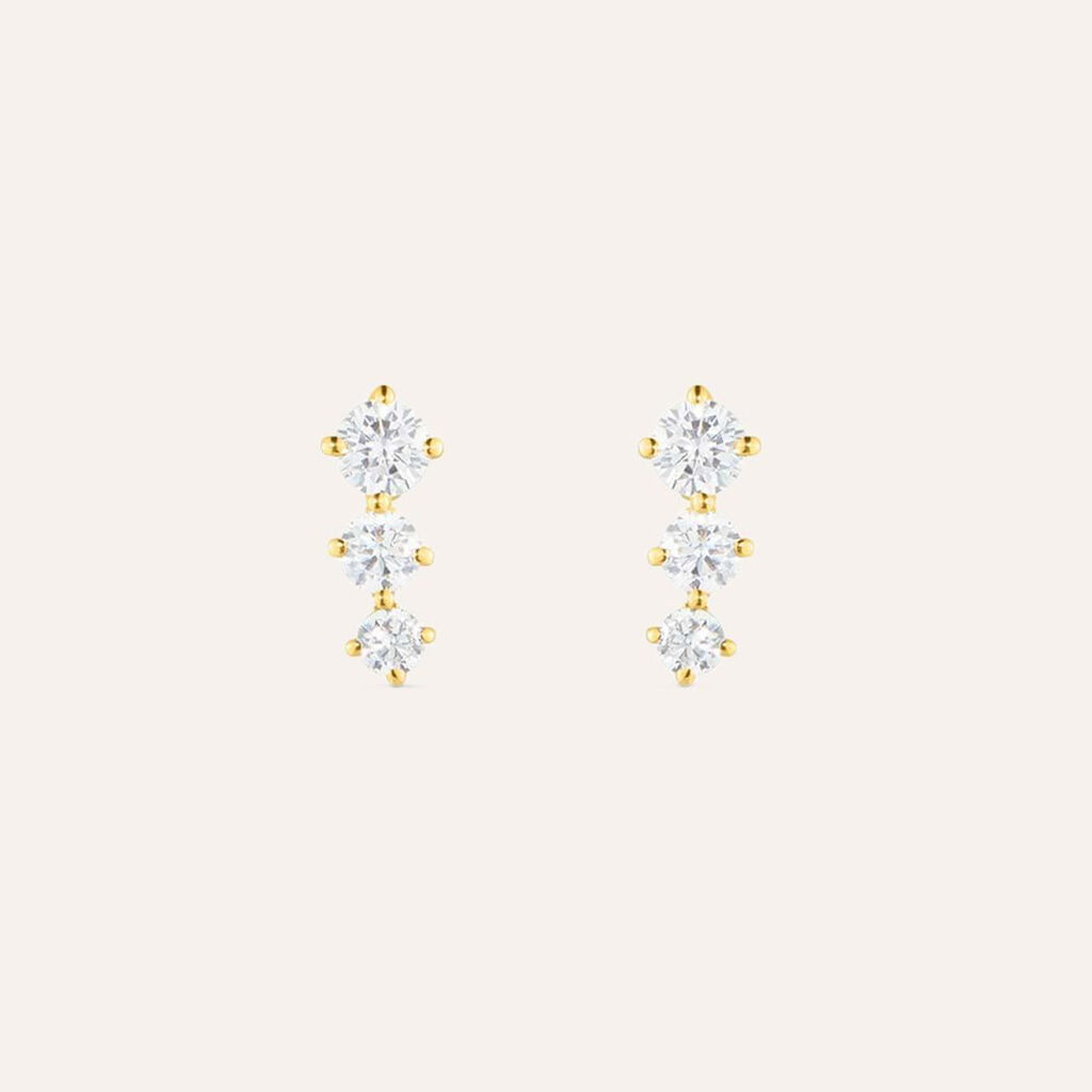 Orecchini Pendenti Trilogy Claire Oro Giallo Cubic Zirconia