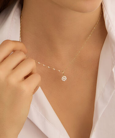 Pendente Po&egrave;me Oro Giallo Cubic Zirconia