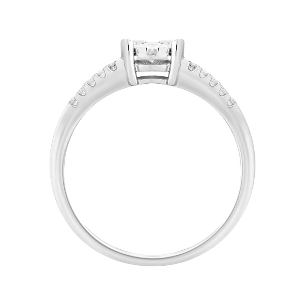 Anello Solitario Petali Oro Bianco Diamante - Anelli con Pietre Donna | Stroili
