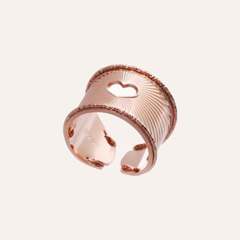 Anello cuore a fascia in bronzo rosato - Anelli Donna | Stroili