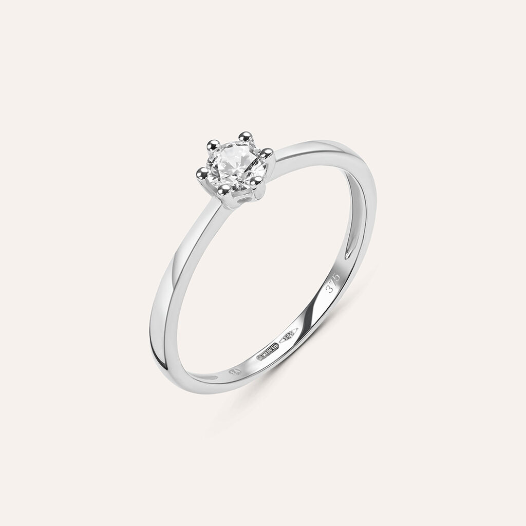 Anello Solitario Claire Oro Bianco Cubic Zirconia