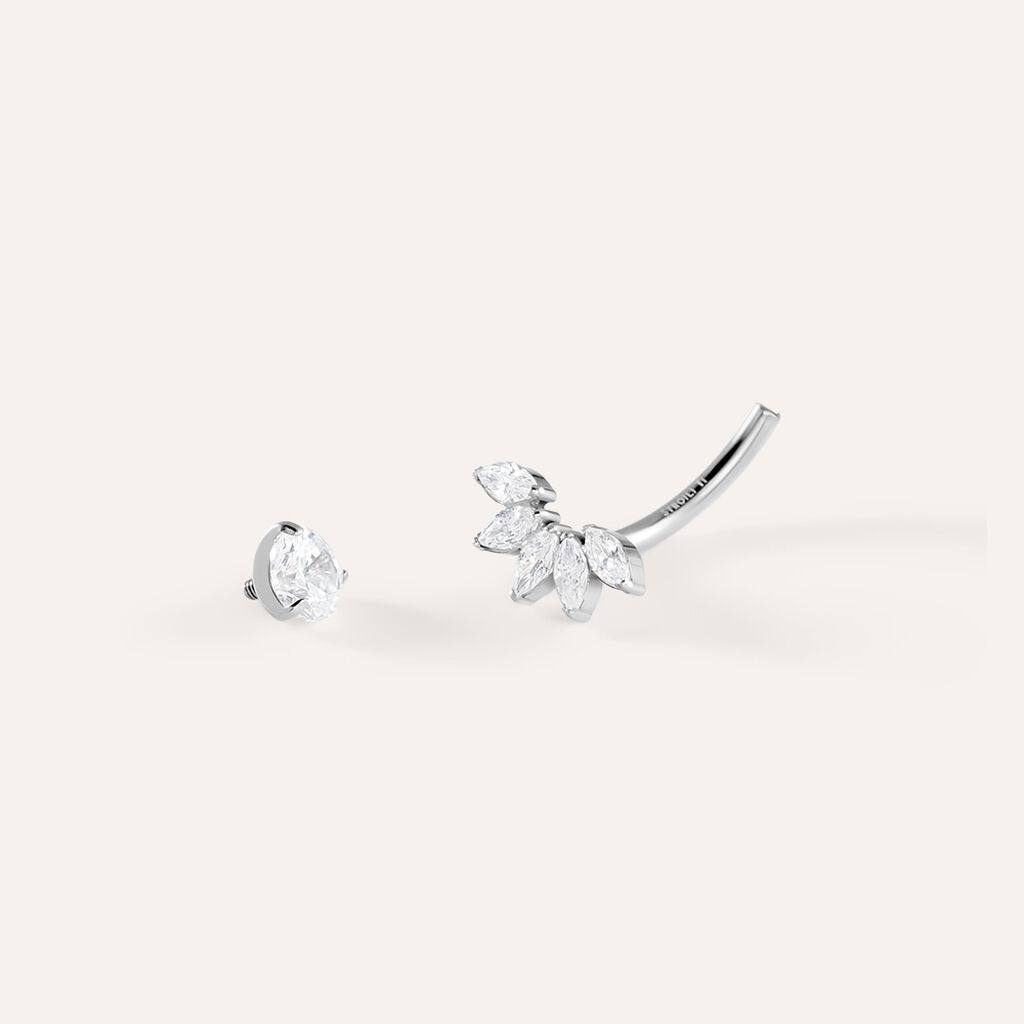 Piercing Ombelico Moonlight Titanio ASTM F136 Cubic Zirconia
