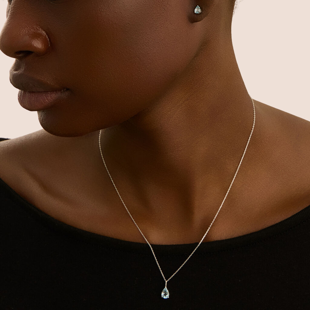 Collana Punto Luce Amélie Oro Bianco Topazio