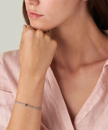 Bracciale Tennis Romantic Shine Metallo Nero Cristallo