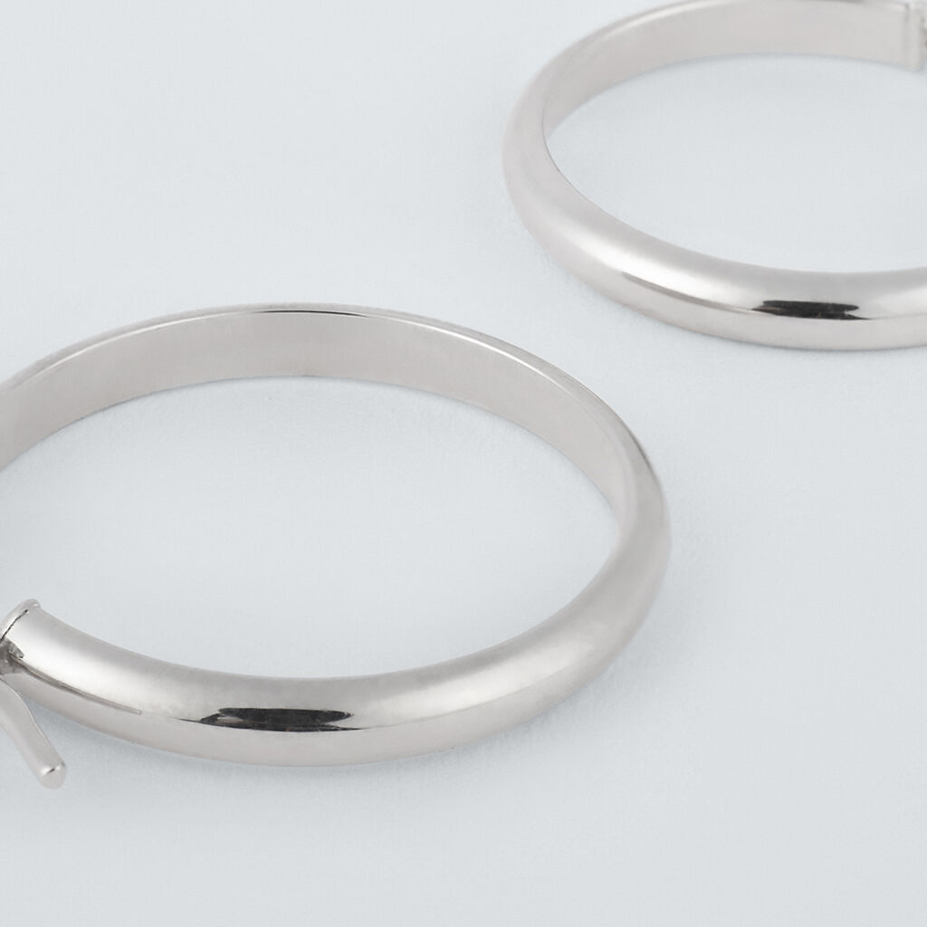 Orecchini A Cerchio Toujours Oro Bianco - Orecchini a Cerchio Donna | Stroili