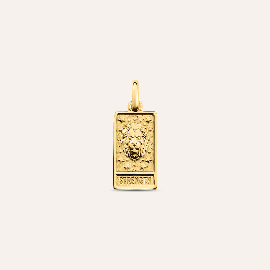 Pendente Tarocchi Carta Della Forza Love Beats Argento Dorato