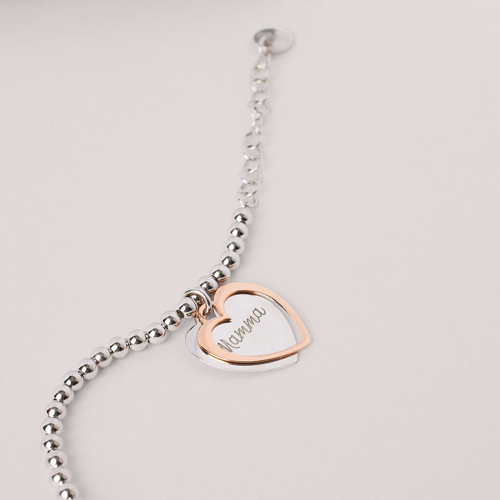 Bracciale Silver Collection Argento Bicolore Bianco / Rosa