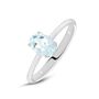 Anello Solitario Acquamarina Oro Bianco Acquamarina