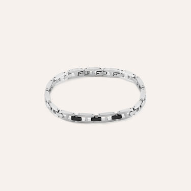 Bracciale Man Code Acciaio Bicolore Bianco / Nero