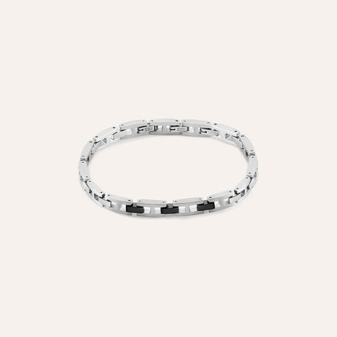 Bracciale Man Code Acciaio Bicolore Bianco / Nero - Bracciali Uomo | Stroili