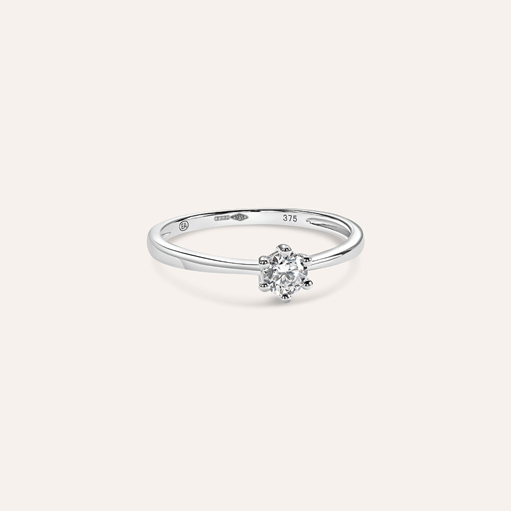 Anello Solitario Claire Oro Bianco Cubic Zirconia - Anelli con Pietre Donna | Stroili