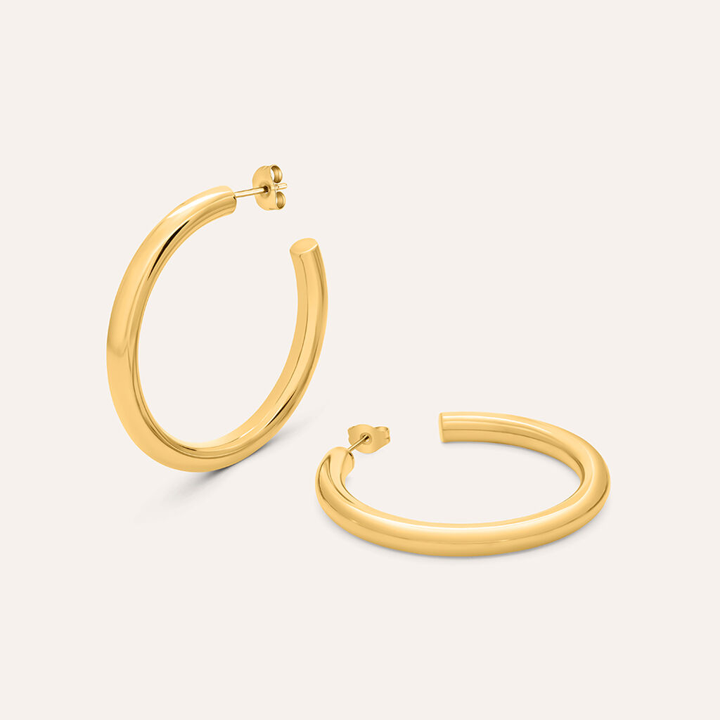 Orecchini A Cerchio Radiance Acciaio Dorato