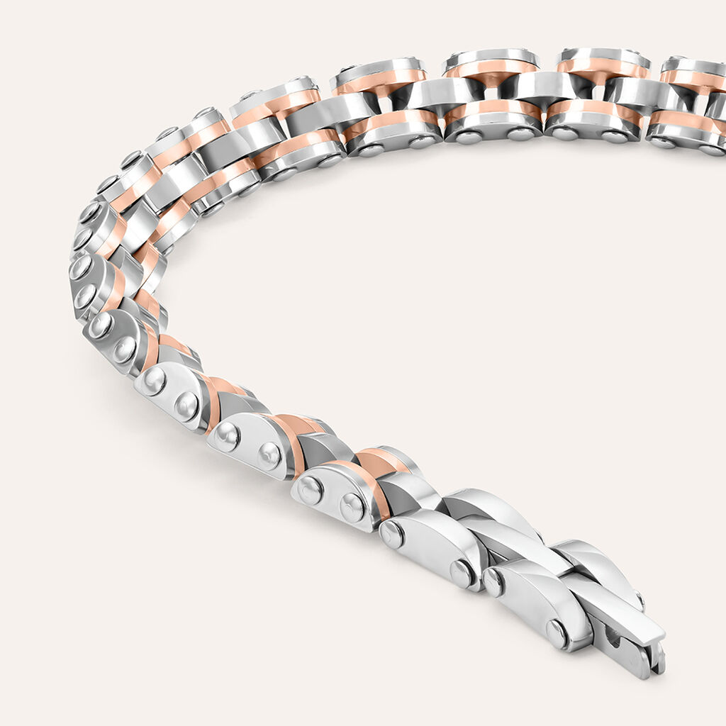 Bracciale Catena Man Code Acciaio Bicolore