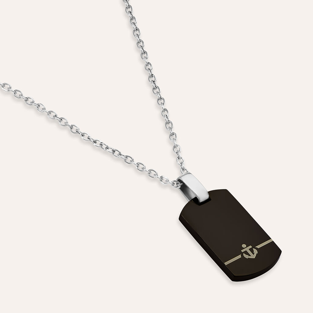 Collana Man Code Acciaio Bicolore Bianco / Nero