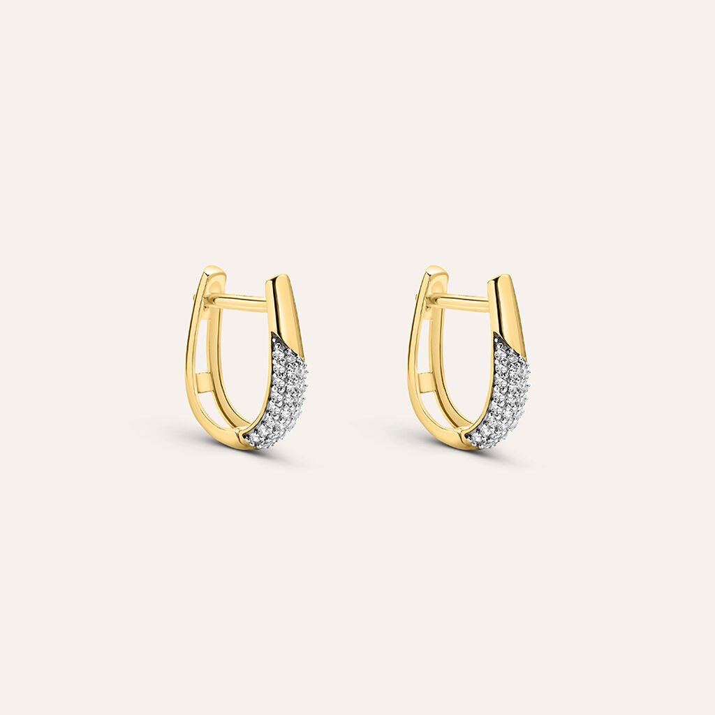 Orecchini A Cerchio Claire Oro Giallo Cubic Zirconia - Gioielli Donna | Stroili