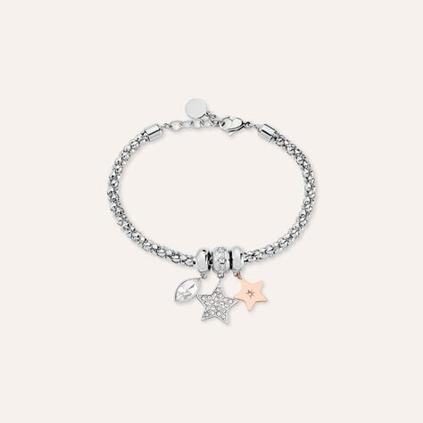 Bracciale Lady Chic Acciaio Bicolore Bianco / Rosa Cristallo - Bracciali Donna | Stroili