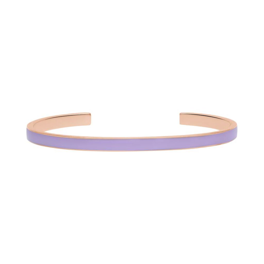 Bangle in acciaio rosato e smalto viola - Bracciali Donna | Stroili