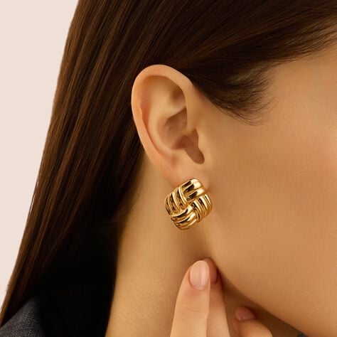 Orecchini Lobo Radiance Acciaio Dorato - Orecchini a Lobo Donna | Stroili