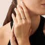 Anello Solitario Petali Oro Bianco Diamante