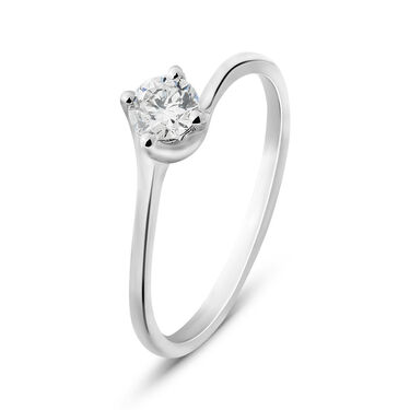 Anello Solitario Firmamenti Oro Bianco Diamante