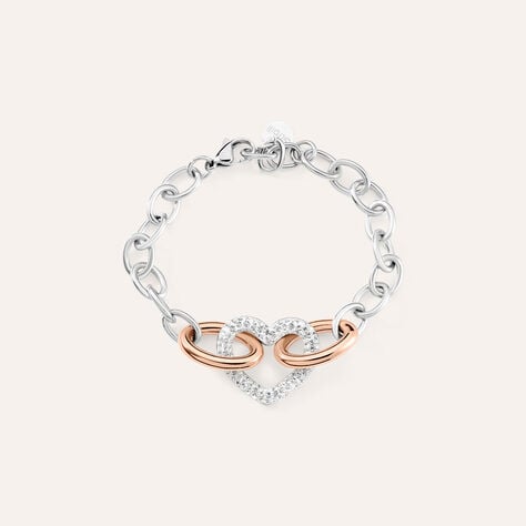 Bracciale Aura Acciaio Bicolore Bianco / Rosa Cristallo - Bracciali Love Donna | Stroili