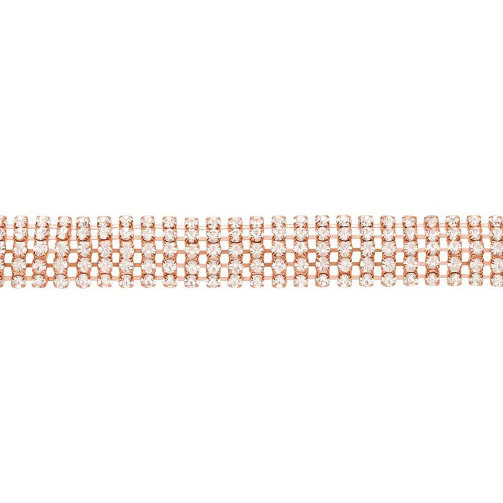 Bracciale Tennis Romantic Shine Metallo Rosa Cristallo