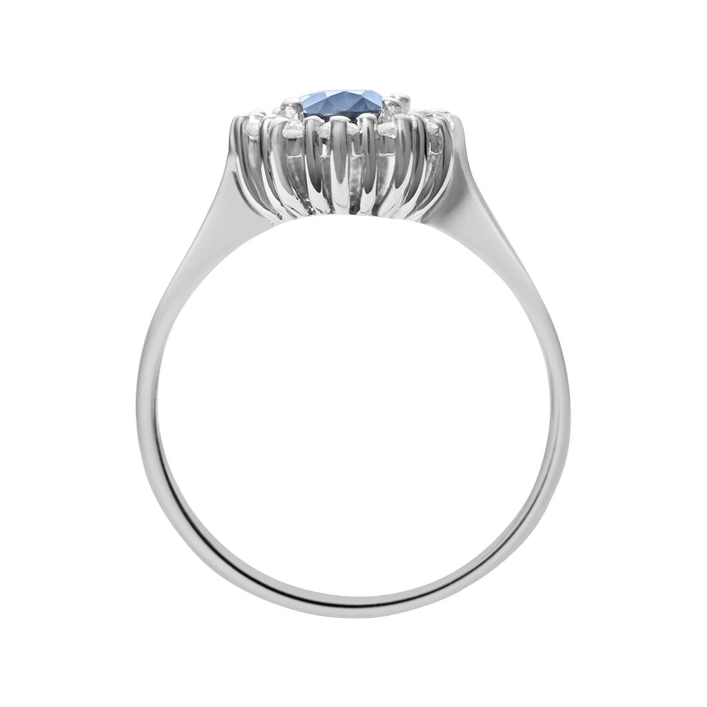 Anello Solitario Charlotte Oro Bianco Zaffiro Diamante - Anelli con Pietre Donna | Stroili