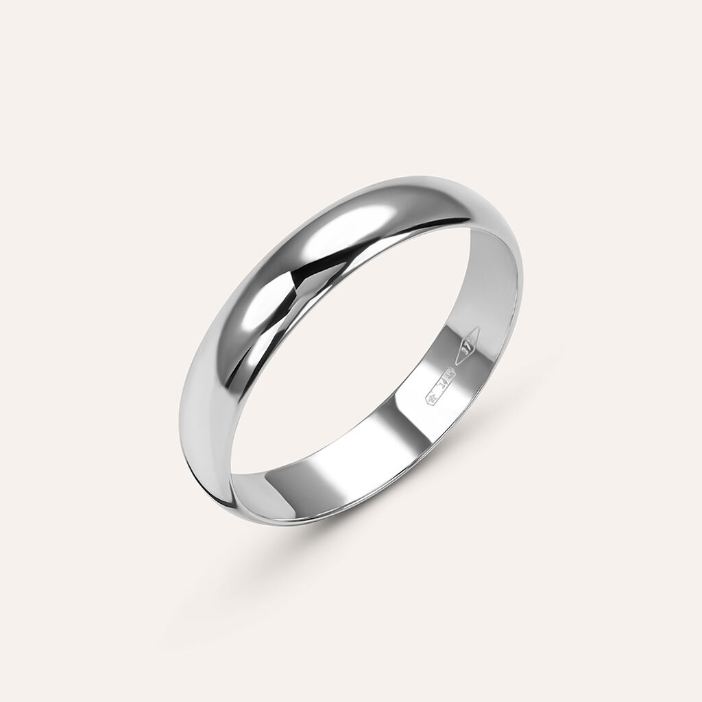 Fede Mantovana Leggera 4 mm Oro Bianco - Anelli con Incisione Unisex | Stroili