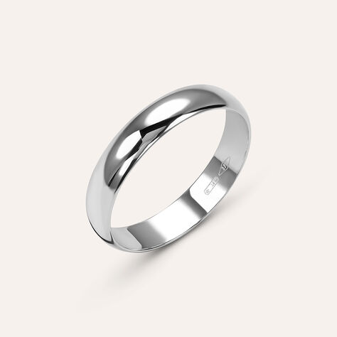 Fede Mantovana Leggera 4 mm Oro Bianco - Anelli con Incisione Unisex | Stroili