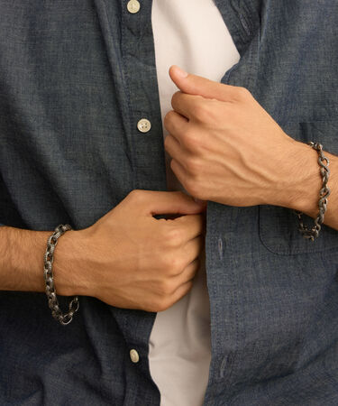 Bracciale Catena Man Code Acciaio Bicolore