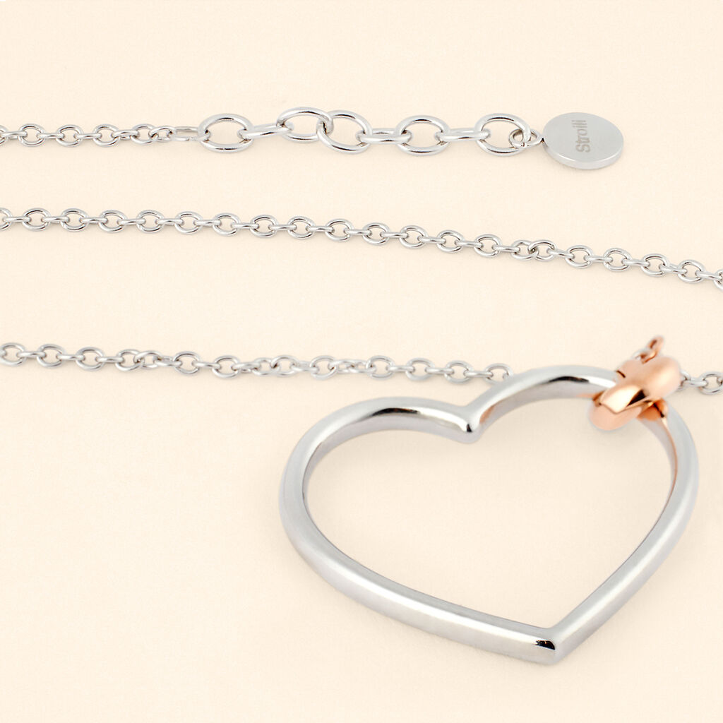 Collana Sunrise Acciaio Bicolore Bianco / Rosa