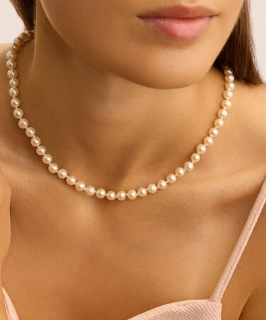Collana Gold Pearls Oro Bianco Perla D'Acqua Dolce Diamante